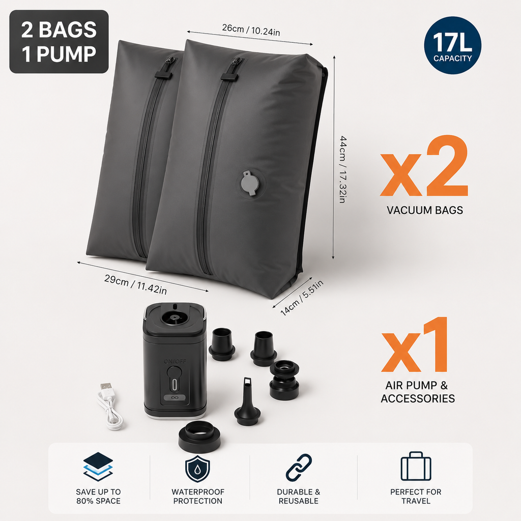 17L Vacuum Compression Bag with Air Pump